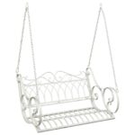 vidaXL Hojdací stôl Oceľ 109 x 75 x 59 cm Antická biela – Obrázok 2