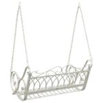 vidaXL Hojdací stôl Oceľ 109 x 75 x 59 cm Antická biela – Obrázok 5