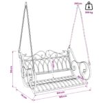 vidaXL Hojdací stôl Oceľ 109 x 75 x 59 cm Antická biela – Obrázok 7
