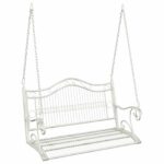 vidaXL Hojdací stôl Oceľ 115 x 61 x 63 cm Antická biela – Obrázok 2
