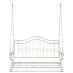 vidaXL Hojdací stôl Oceľ 115 x 61 x 63 cm Antická biela – Obrázok 3