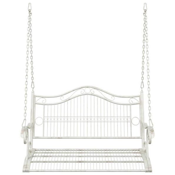 vidaXL Hojdací stôl Oceľ 115 x 61 x 63 cm Antická biela – Obrázok 3