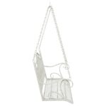 vidaXL Hojdací stôl Oceľ 115 x 61 x 63 cm Antická biela – Obrázok 4