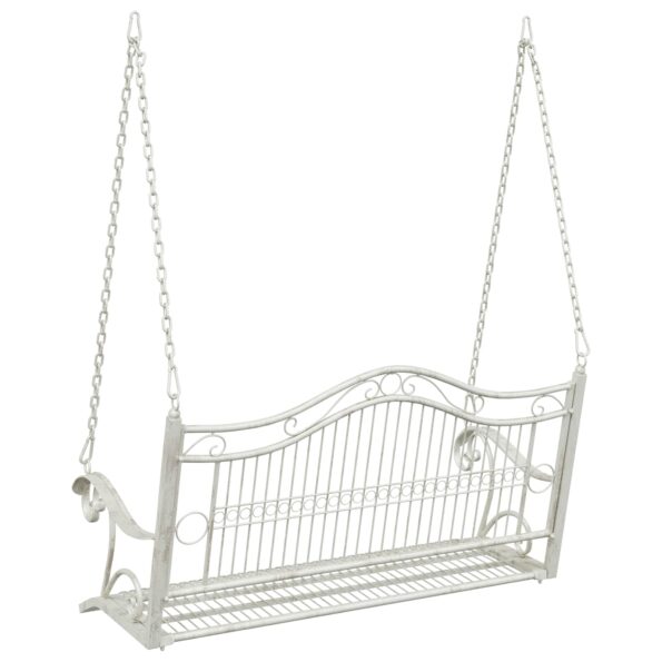 vidaXL Hojdací stôl Oceľ 115 x 61 x 63 cm Antická biela – Obrázok 5