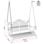 vidaXL Hojdací stôl Oceľ 115 x 61 x 63 cm Antická biela – Obrázok 7