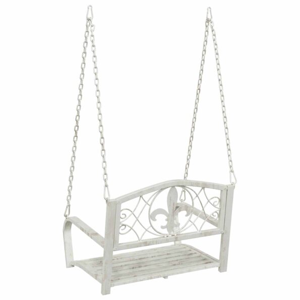 vidaXL Hojdací stôl Oceľ 71,5 x 59 x 55 cm Antická biela – Obrázok 5