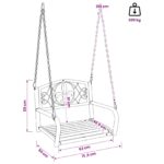 vidaXL Hojdací stôl Oceľ 71,5 x 59 x 55 cm Antická biela – Obrázok 7