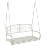 vidaXL Hojdací stôl Oceľ 110,5 x 59 x 55 cm Antická biela – Obrázok 2