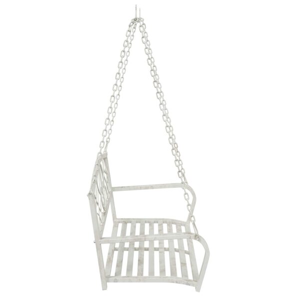 vidaXL Hojdací stôl Oceľ 110,5 x 59 x 55 cm Antická biela – Obrázok 4