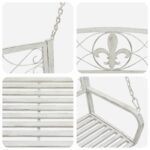 vidaXL Hojdací stôl Oceľ 110,5 x 59 x 55 cm Antická biela – Obrázok 6