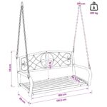 vidaXL Hojdací stôl Oceľ 110,5 x 59 x 55 cm Antická biela – Obrázok 7