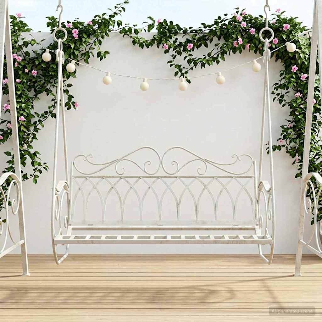 42038695_1.jpg vidaXL Hojdací stôl Oceľ 112 x 60 x 126,5 cm Antická biela – Obrázok 1