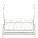 vidaXL Hojdací stôl Oceľ 112 x 60 x 126,5 cm Antická biela – Obrázok 3