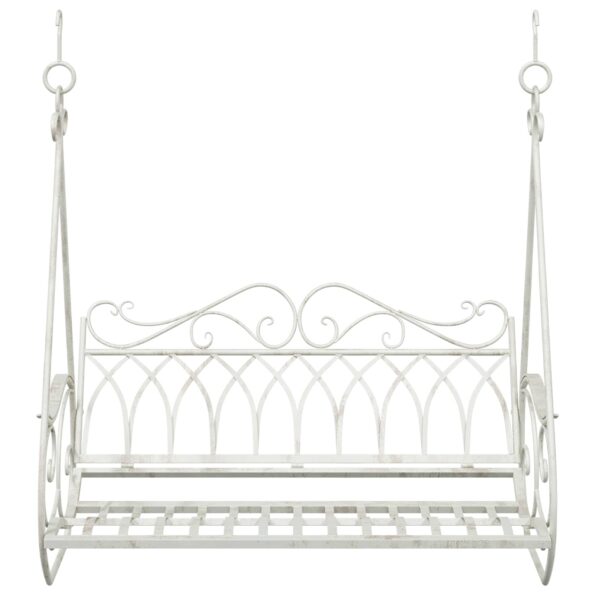 vidaXL Hojdací stôl Oceľ 112 x 60 x 126,5 cm Antická biela – Obrázok 3