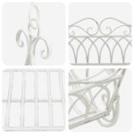 vidaXL Hojdací stôl Oceľ 112 x 60 x 126,5 cm Antická biela – Obrázok 6