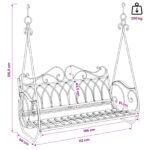 vidaXL Hojdací stôl Oceľ 112 x 60 x 126,5 cm Antická biela – Obrázok 7