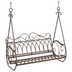 vidaXL Hojdací stôl Oceľ 112 x 60 x 126,5 cm Antik hnedá – Obrázok 2