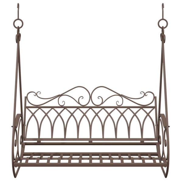 vidaXL Hojdací stôl Oceľ 112 x 60 x 126,5 cm Antik hnedá – Obrázok 3