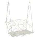 vidaXL Hojdací stôl Oceľ 105,5 x 61 x 56 cm Antická biela – Obrázok 2