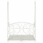 vidaXL Hojdací stôl Oceľ 105,5 x 61 x 56 cm Antická biela – Obrázok 3