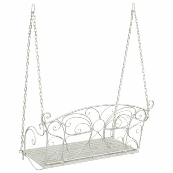 vidaXL Hojdací stôl Oceľ 105,5 x 61 x 56 cm Antická biela – Obrázok 5