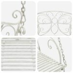 vidaXL Hojdací stôl Oceľ 105,5 x 61 x 56 cm Antická biela – Obrázok 6