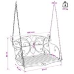 vidaXL Hojdací stôl Oceľ 105,5 x 61 x 56 cm Antická biela – Obrázok 7
