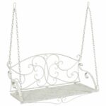 vidaXL Hojdací stôl Oceľ 110 x 52,5 x 47 cm Antická biela – Obrázok 2