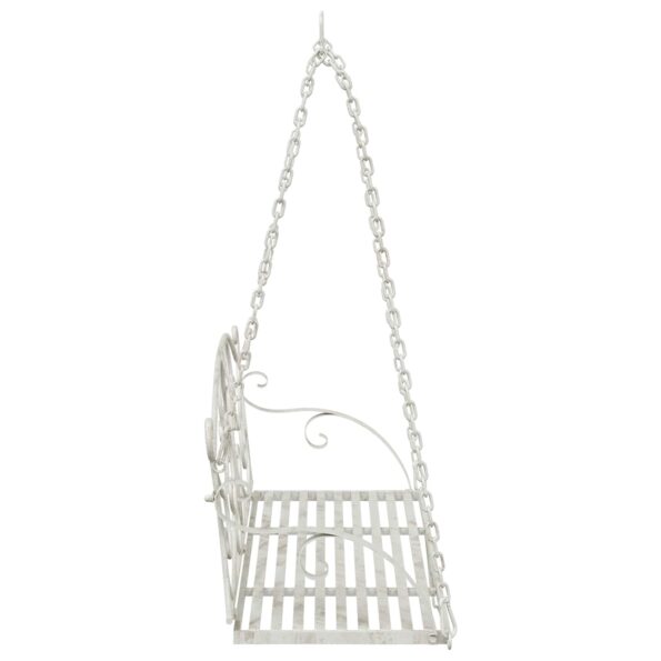 vidaXL Hojdací stôl Oceľ 110 x 52,5 x 47 cm Antická biela – Obrázok 4