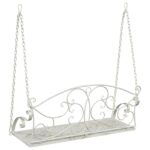 vidaXL Hojdací stôl Oceľ 110 x 52,5 x 47 cm Antická biela – Obrázok 5