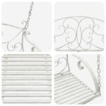 vidaXL Hojdací stôl Oceľ 110 x 52,5 x 47 cm Antická biela – Obrázok 6