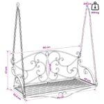 vidaXL Hojdací stôl Oceľ 110 x 52,5 x 47 cm Antická biela – Obrázok 7