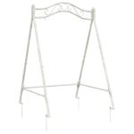 vidaXL Rám pre hojdačku Antická biela 113 x 121,5 x 168 cm Oceľ – Obrázok 2