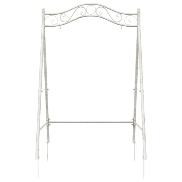 vidaXL Rám pre hojdačku Antická biela 113 x 121,5 x 168 cm Oceľ – Obrázok 3