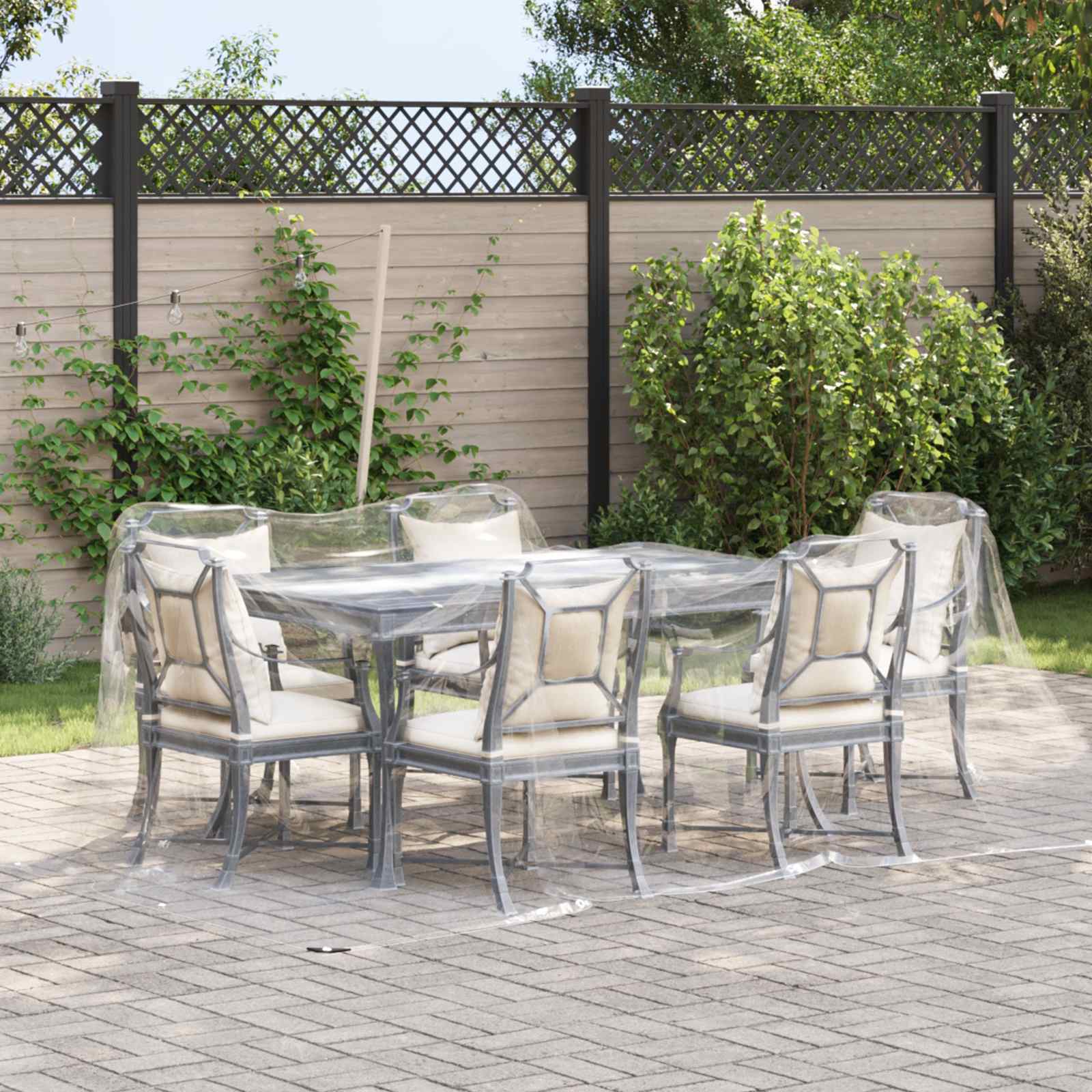 42038957_1.jpg vidaXL Plachta 350 gsm Priehľadná 5 × 3,5 m PVC – Obrázok 1