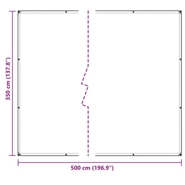 vidaXL Plachta 350 gsm Priehľadná 5 × 3,5 m PVC – Obrázok 10