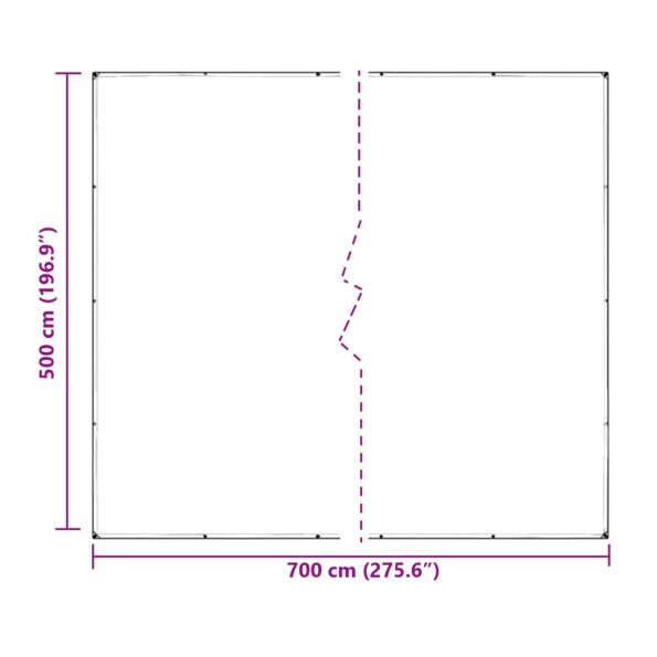 vidaXL Plachta 350 gsm Priehľadná 7 x 5 m PVC – Obrázok 10