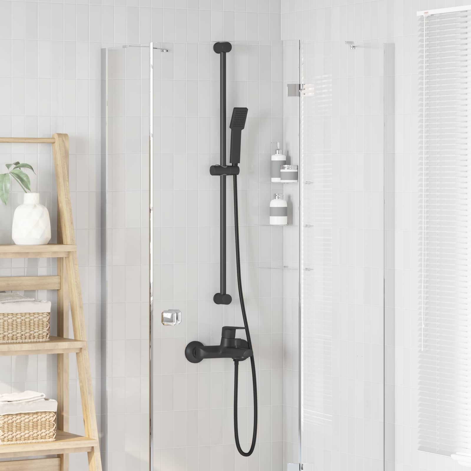 42038967_1.jpg vidaXL Súprava sprchovej hlavice Čierna 150 cm Nehrdzavejúca oceľ – Obrázok 1