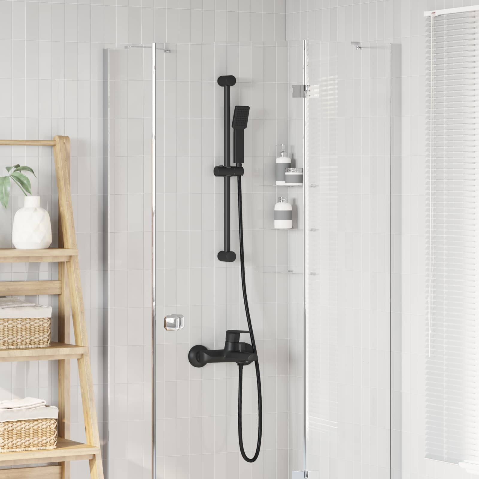 42038971_1.jpg vidaXL Súprava sprchového systému Čierna 70 cm Nehrdzavejúca oceľ – Obrázok 1