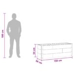 vidaXL Vyvýšený záhradný záhon Čierna 150 x 50 x 54 cm – Obrázok 7