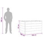 vidaXL Vyvýšený záhradný záhon Čierna 150 x 100 x 91 cm – Obrázok 7