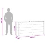 vidaXL Vyvýšený záhradný záhon Čierna 200 x 50 x 91 cm – Obrázok 7