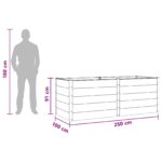 vidaXL Vyvýšený záhradný záhon Čierna 250 x 100 x 91 cm – Obrázok 7
