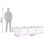 vidaXL Vyvýšený záhradný záhon Čierna 300 x 100 x 54 cm – Obrázok 7