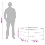 vidaXL Vyvýšený záhradný záhon Hnedá 100 x 100 x 54 cm – Obrázok 7