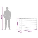 vidaXL Vyvýšený záhradný záhon Hnedá 150 x 50 x 91 cm – Obrázok 7