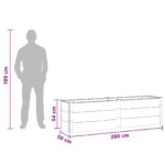 vidaXL Vyvýšený záhradný záhon Hnedá 200 x 50 x 54 cm – Obrázok 7