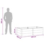vidaXL Vyvýšený záhradný záhon Hnedá 200 x 100 x 54 cm – Obrázok 7