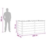 vidaXL Vyvýšený záhradný záhon Hnedá 200 x 100 x 91 cm – Obrázok 7