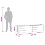 vidaXL Vyvýšený záhradný záhon Hnedá 250 x 50 x 54 cm – Obrázok 7